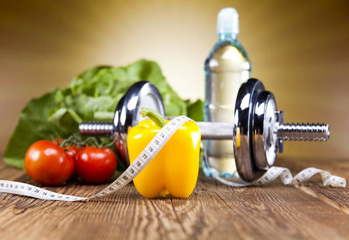 healthy food and exercise 